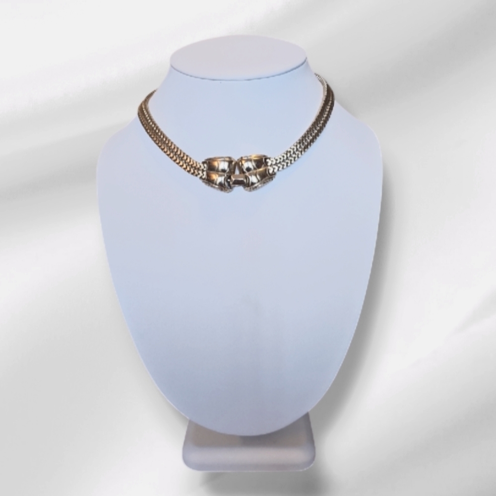 Vintage Mid-century Emmons Gold Tone Choker Necklace.